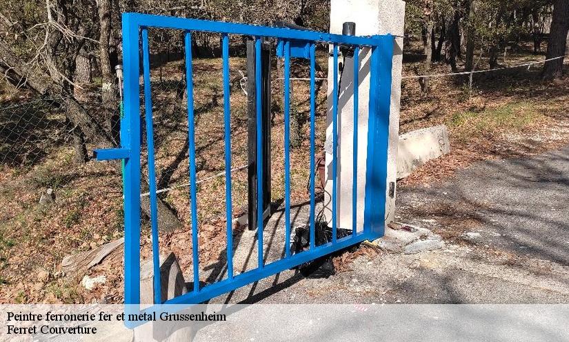 Les travaux de peinture des portails en métal à Grussenheim