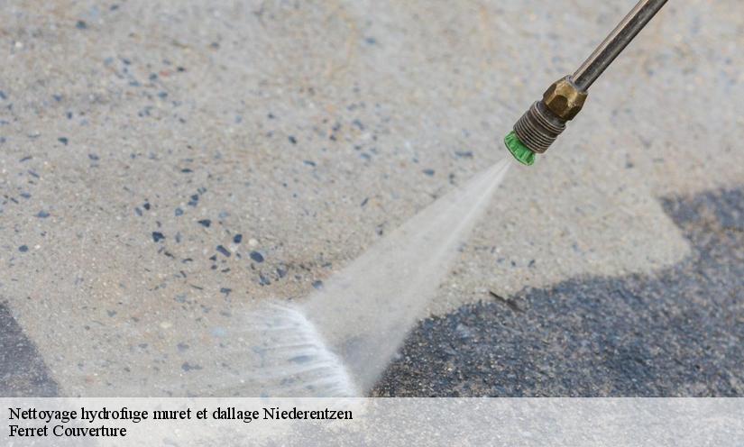 Qui s'occupe des travaux de mise en place des hydrofuges au niveau des dallages et des murets ?